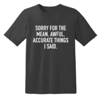 Sorry For The Mean Awful Accurate Things I Said T Shirt