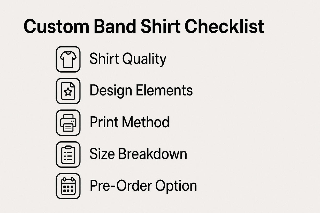Custom Band Shirt Checklist